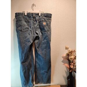 Carhartt Relaxed Straight Jeans 40x30 Durable Workwear Blue Denim B320-WTB‎